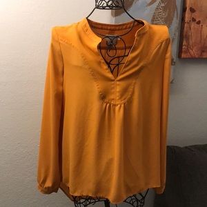 Orange long sleeve blouse